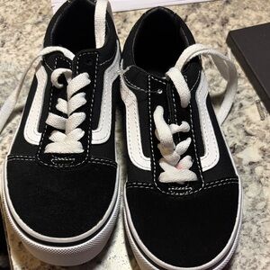 Vans Kids Classic Black and White Sneakers
